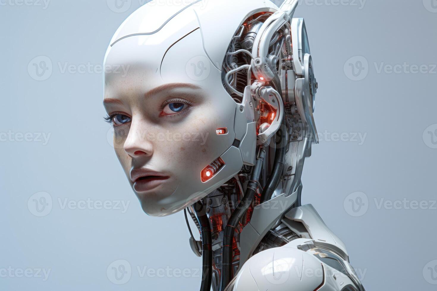 AI generated Advanced Futuristic robot female. Generate Ai photo