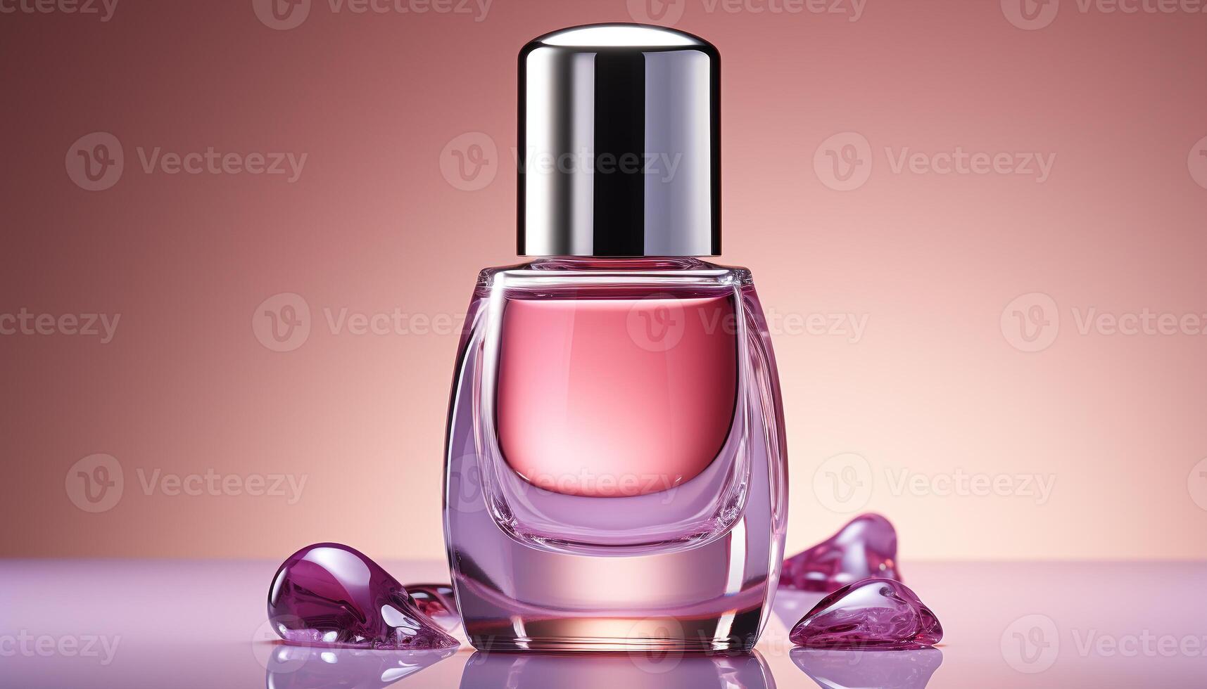 AI generated A shiny pink bottle reflects elegance and femininity in fashion generated by AI photo