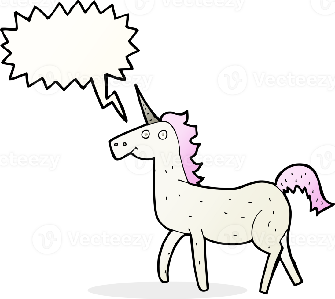 cartoon unicorn with speech bubble png