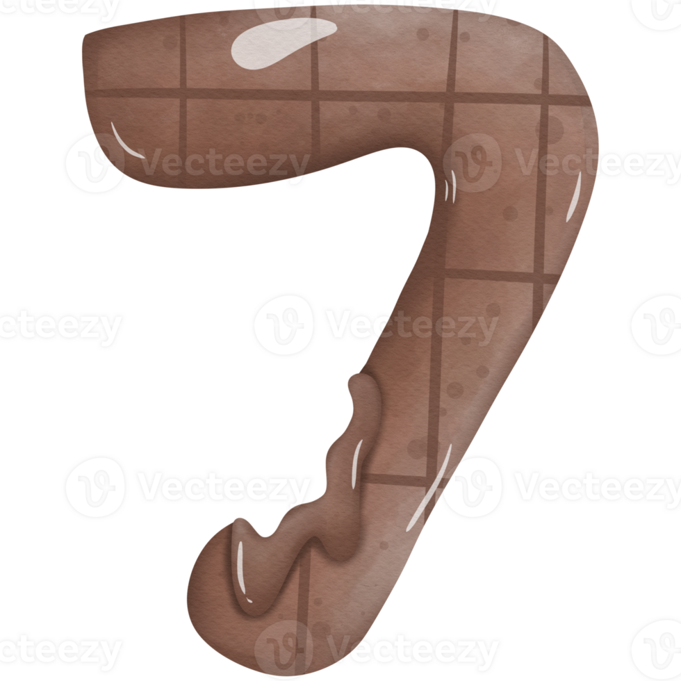 Numbers chocolate watercolor so cute png