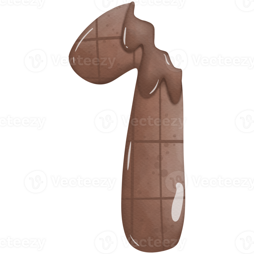 Numbers chocolate watercolor so cute png