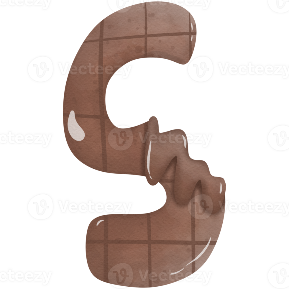 Numbers chocolate watercolor so cute png