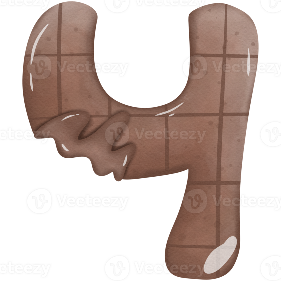 Numbers chocolate watercolor so cute png