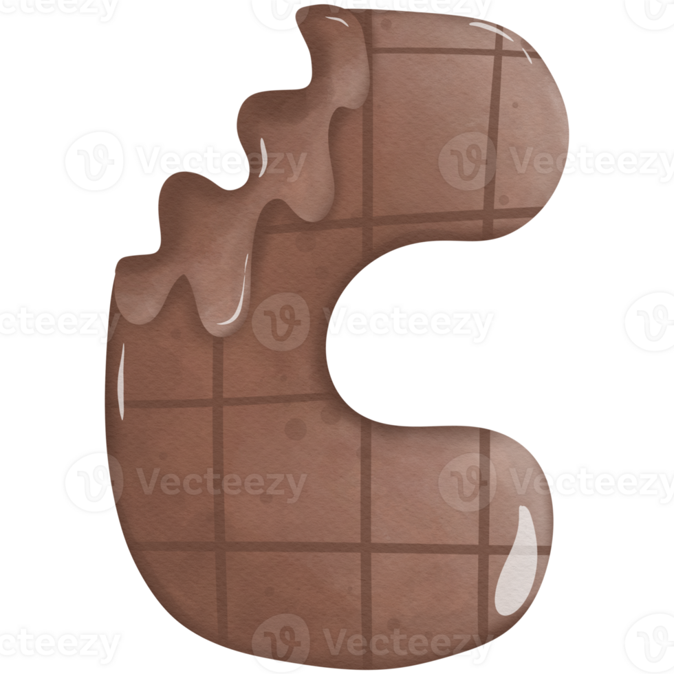 Alphabets chocolate watercolor so cute png