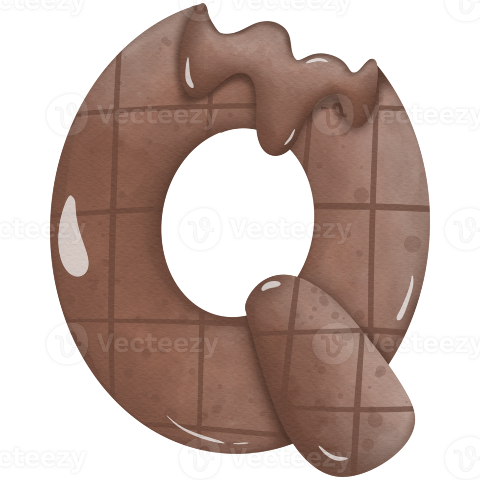 Alphabets chocolate watercolor so cute png