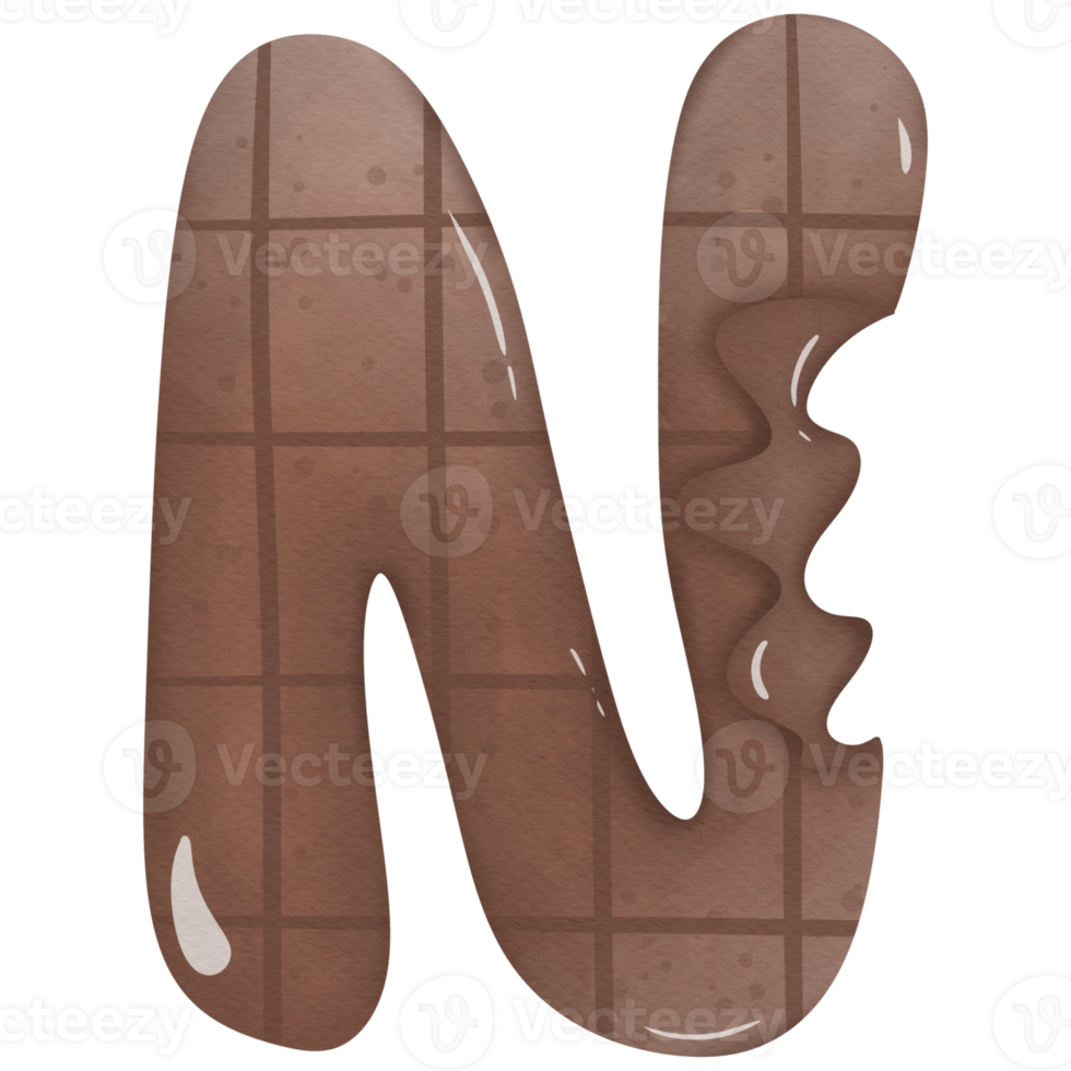 Alphabets chocolate watercolor so cute png