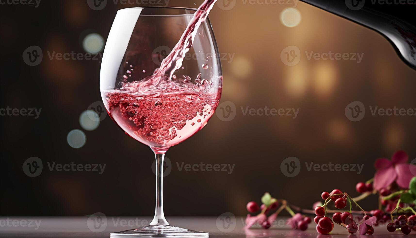 ai generado refrescante vino vertido dentro un vaso, celebrando con elegancia generado por ai foto