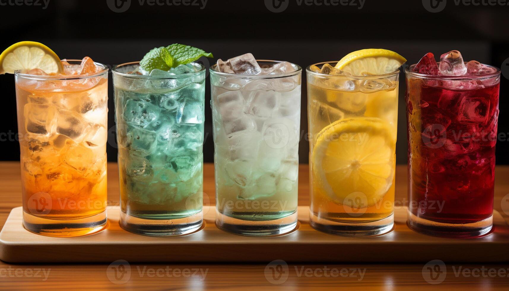 AI generated Refreshing summer cocktail with citrus fruit and mint leaf garnish generated by AI photo