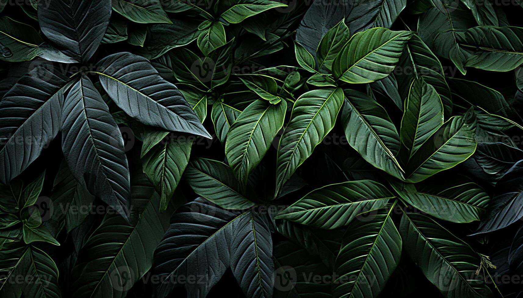AI generated Fresh green leaves pattern on tree branch in summer forest generated by AI photo