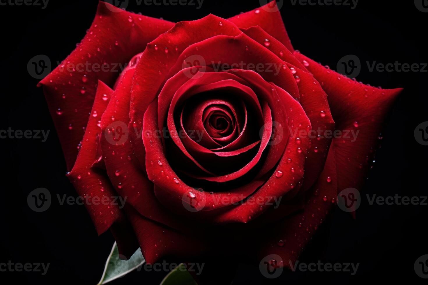 AI generated Vibrant Ruby red rose. Generate Ai photo
