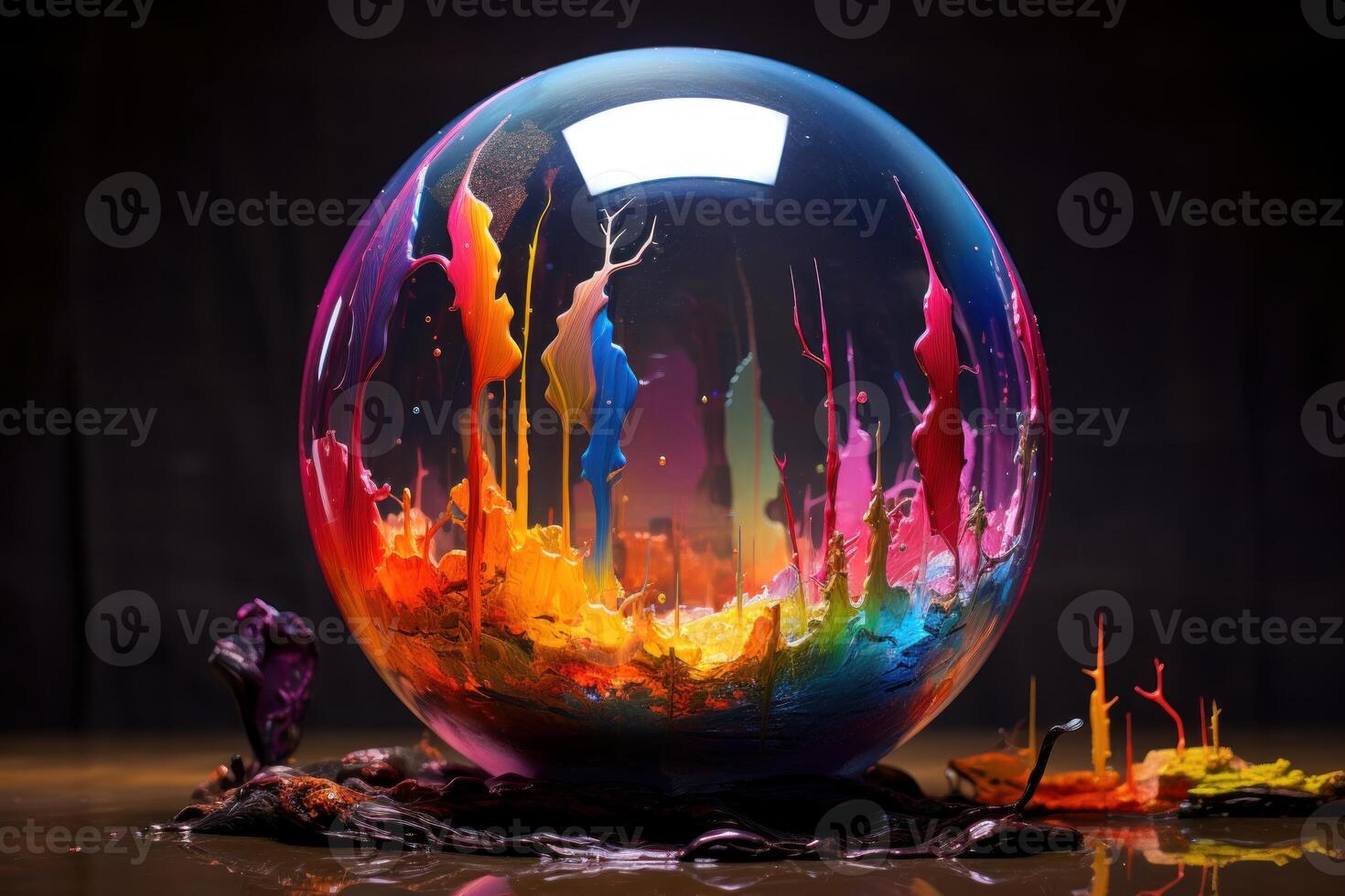 AI generated Dimensional Paint glob 3d art. Generate Ai photo