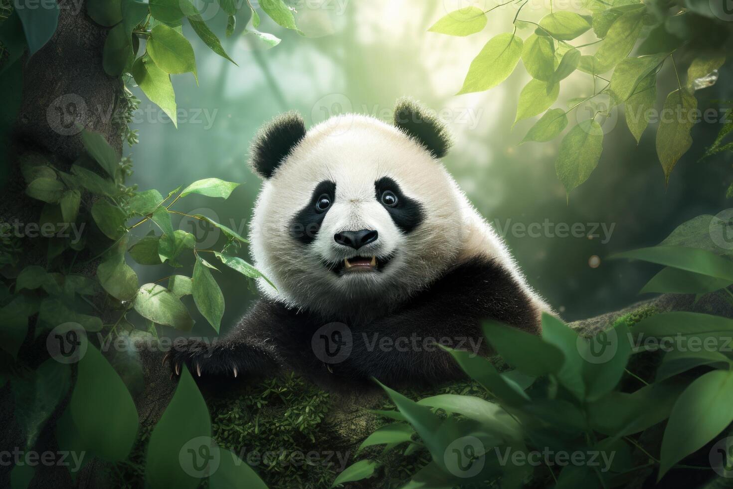 ai generado artístico panda Bosquejo antecedentes. generar ai foto