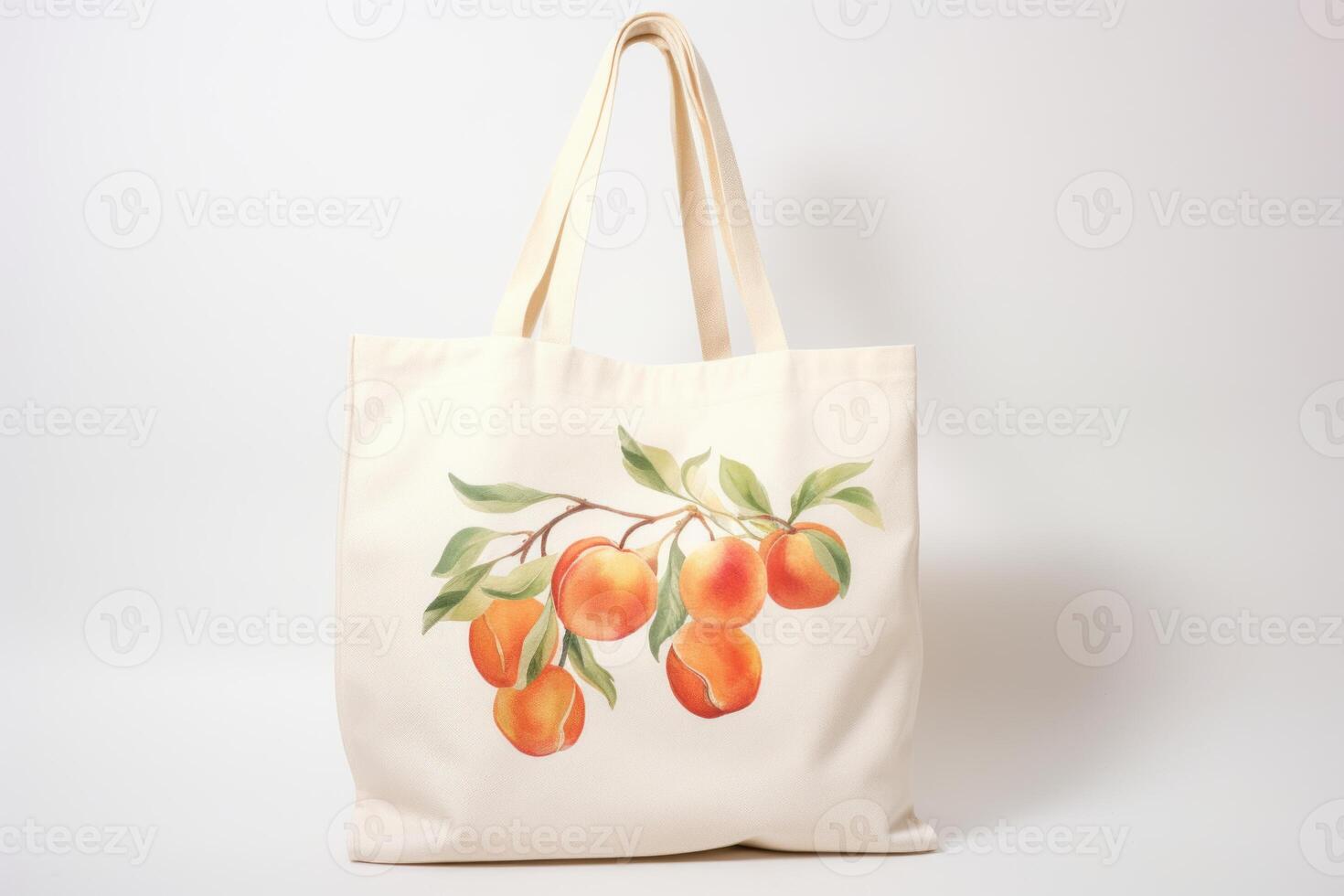 AI generated Peach canvas bag. Generate Ai photo