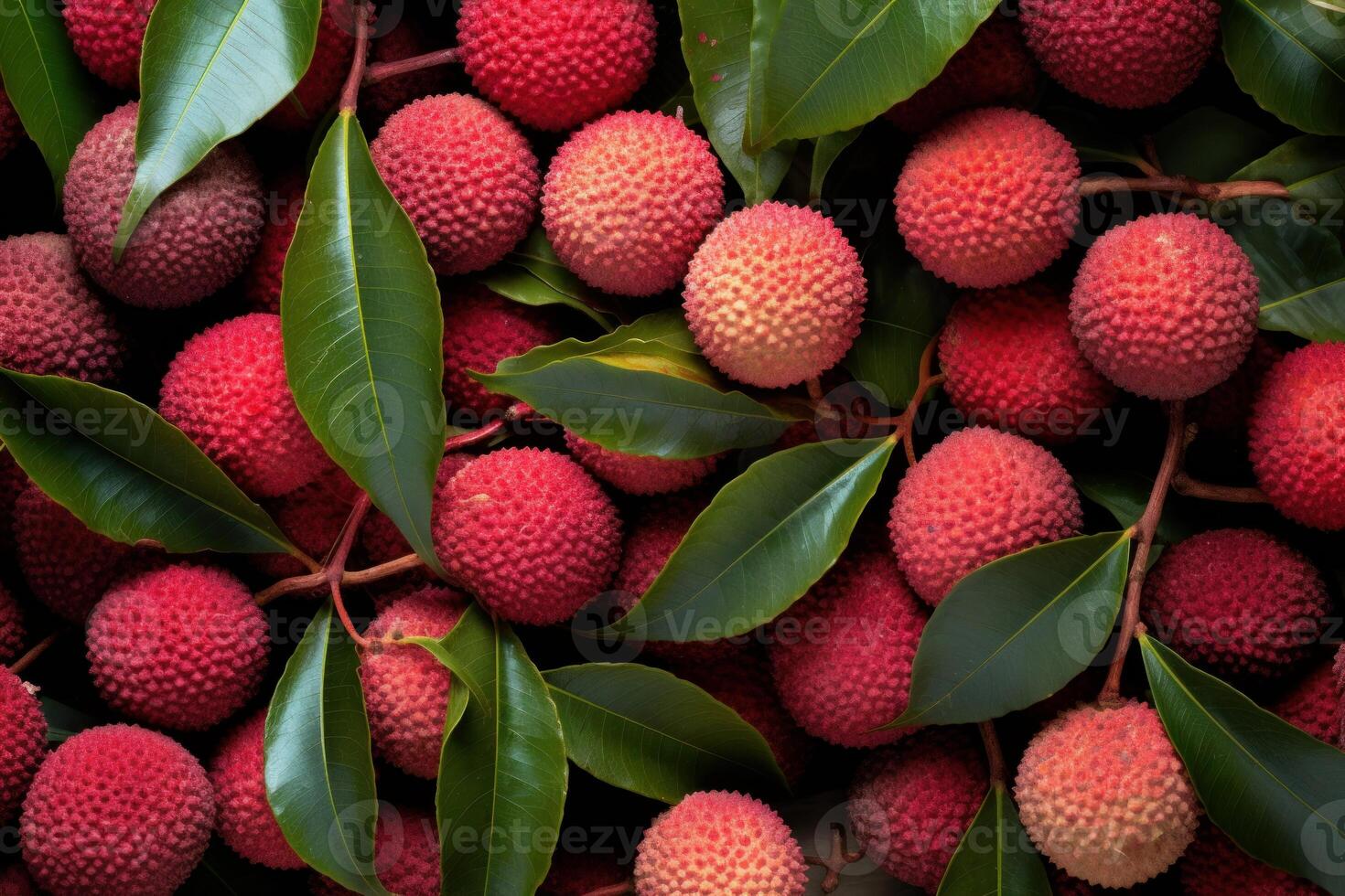 AI generated Tropical Lychee fruit background. Generate Ai photo