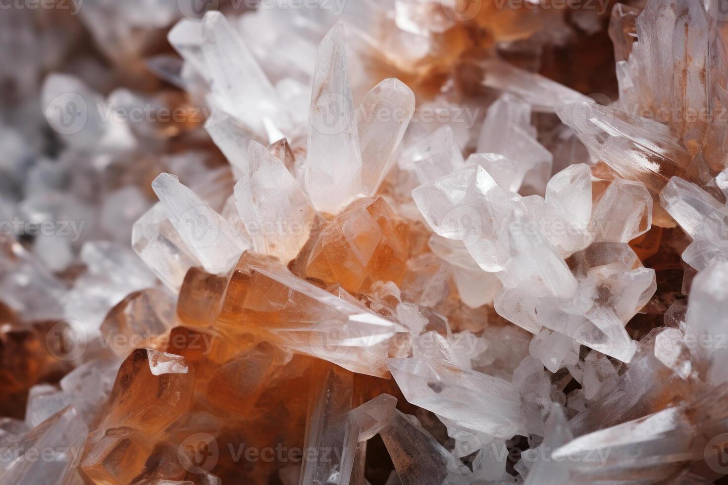 AI generated Translucent Salt crystals closeup. Generate Ai photo