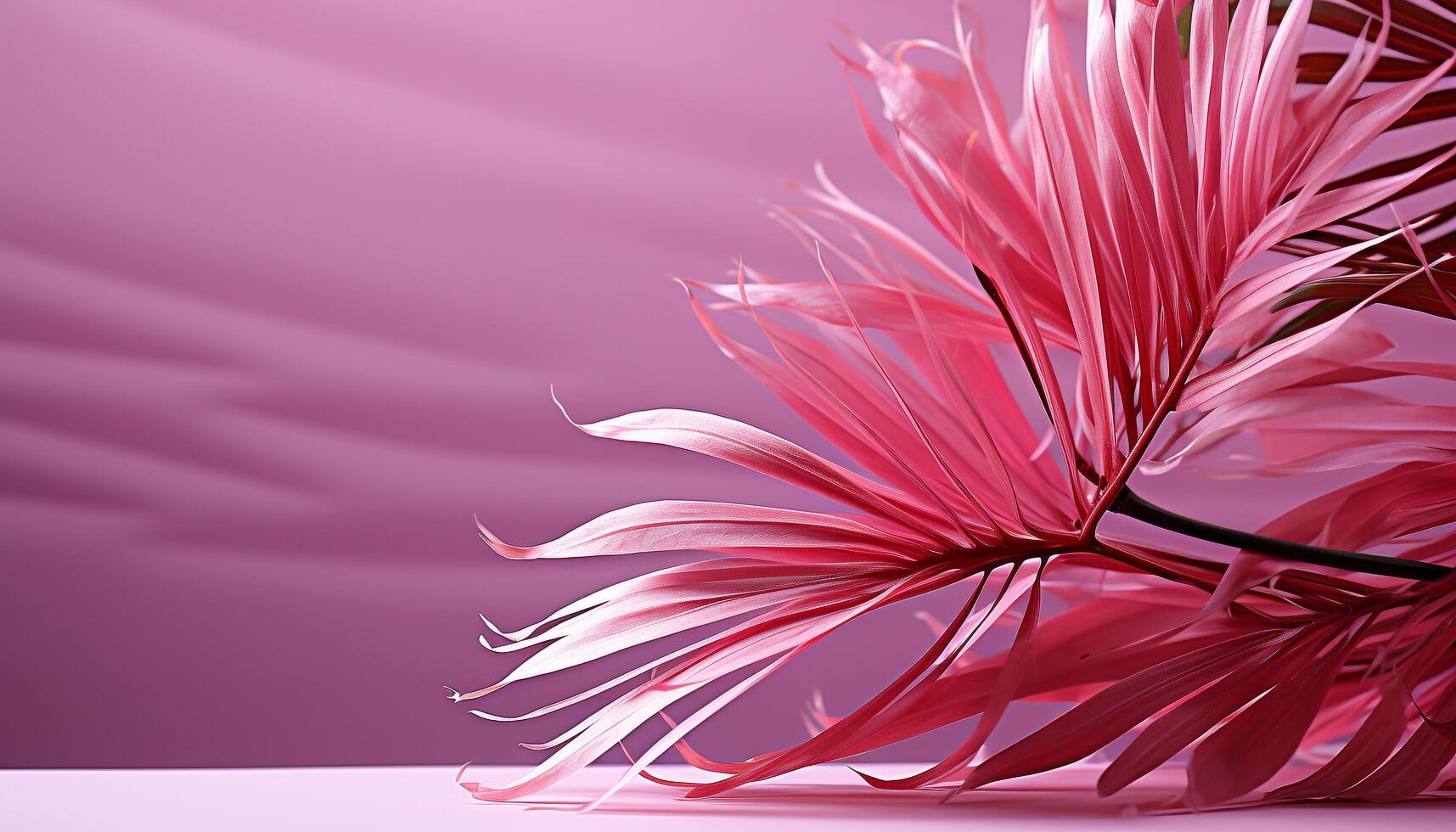 AI generated Abstract floral design with vibrant pink and purple petals generated by AI photo