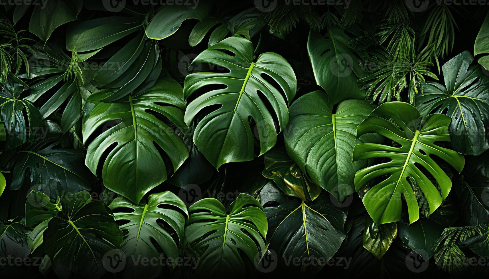 AI generated Freshness of nature growth in vibrant tropical rainforest backdrop generated by AI photo