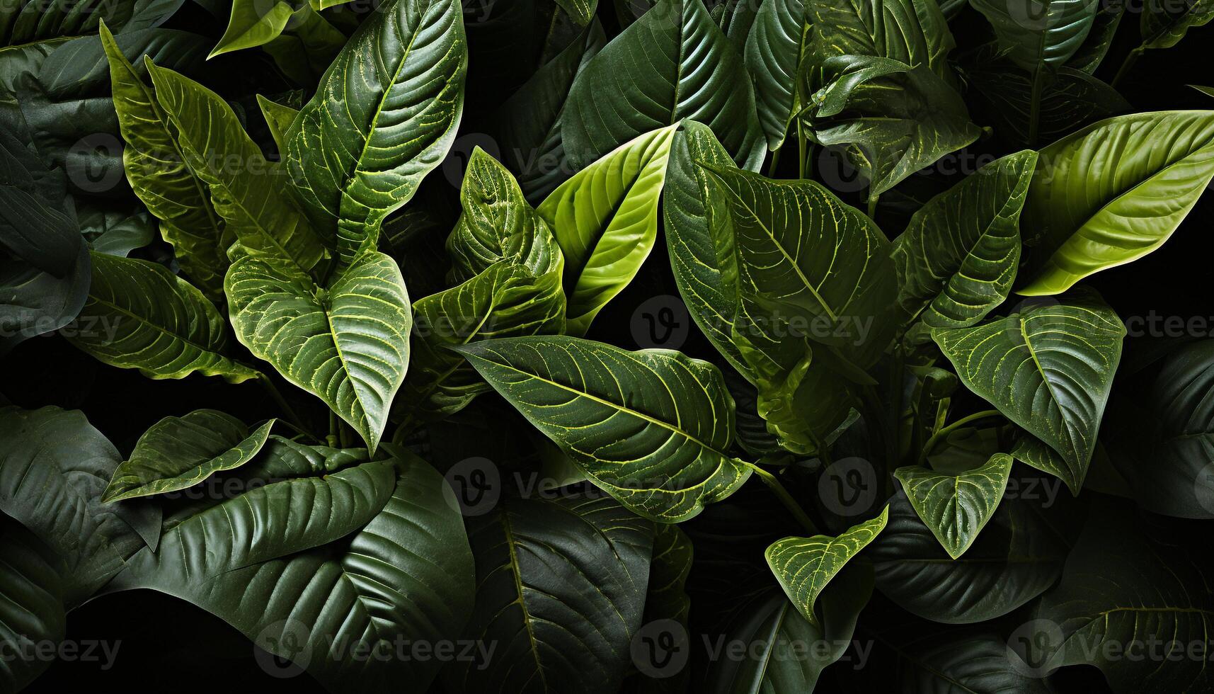 ai generado frescura de naturaleza crecimiento en un vibrante tropical selva fondo generado por ai foto