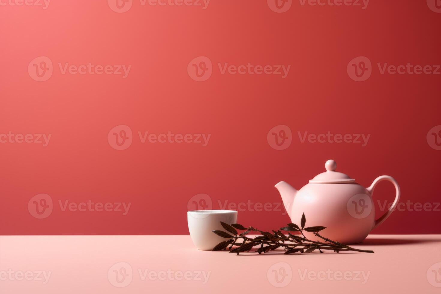 AI generated Refreshing Book tea composition table. Generate Ai photo