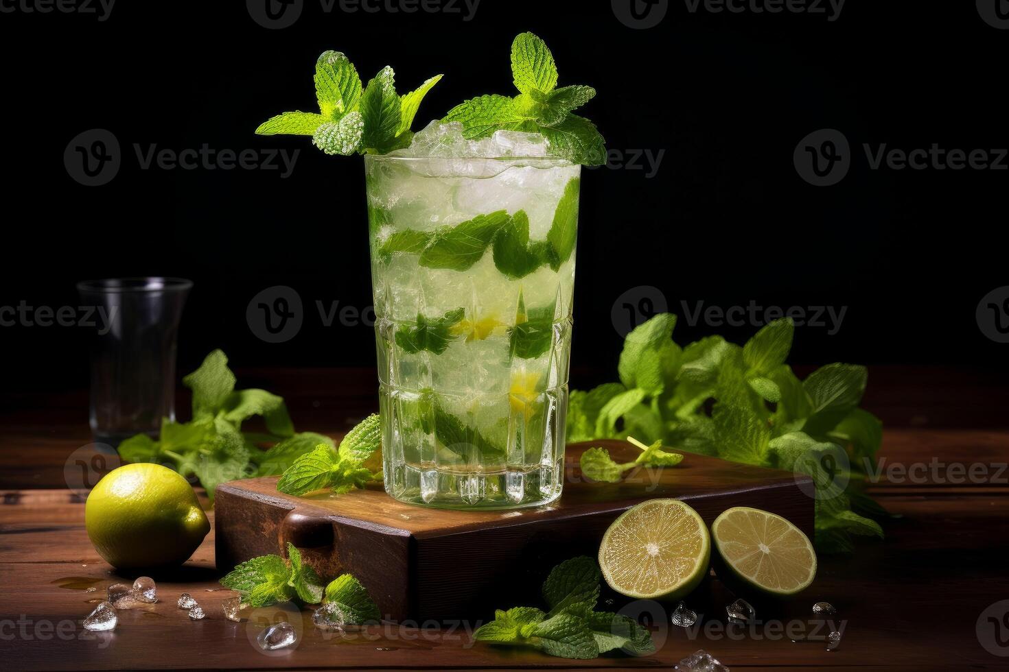AI generated Fresh mojito green drink. Generate Ai photo