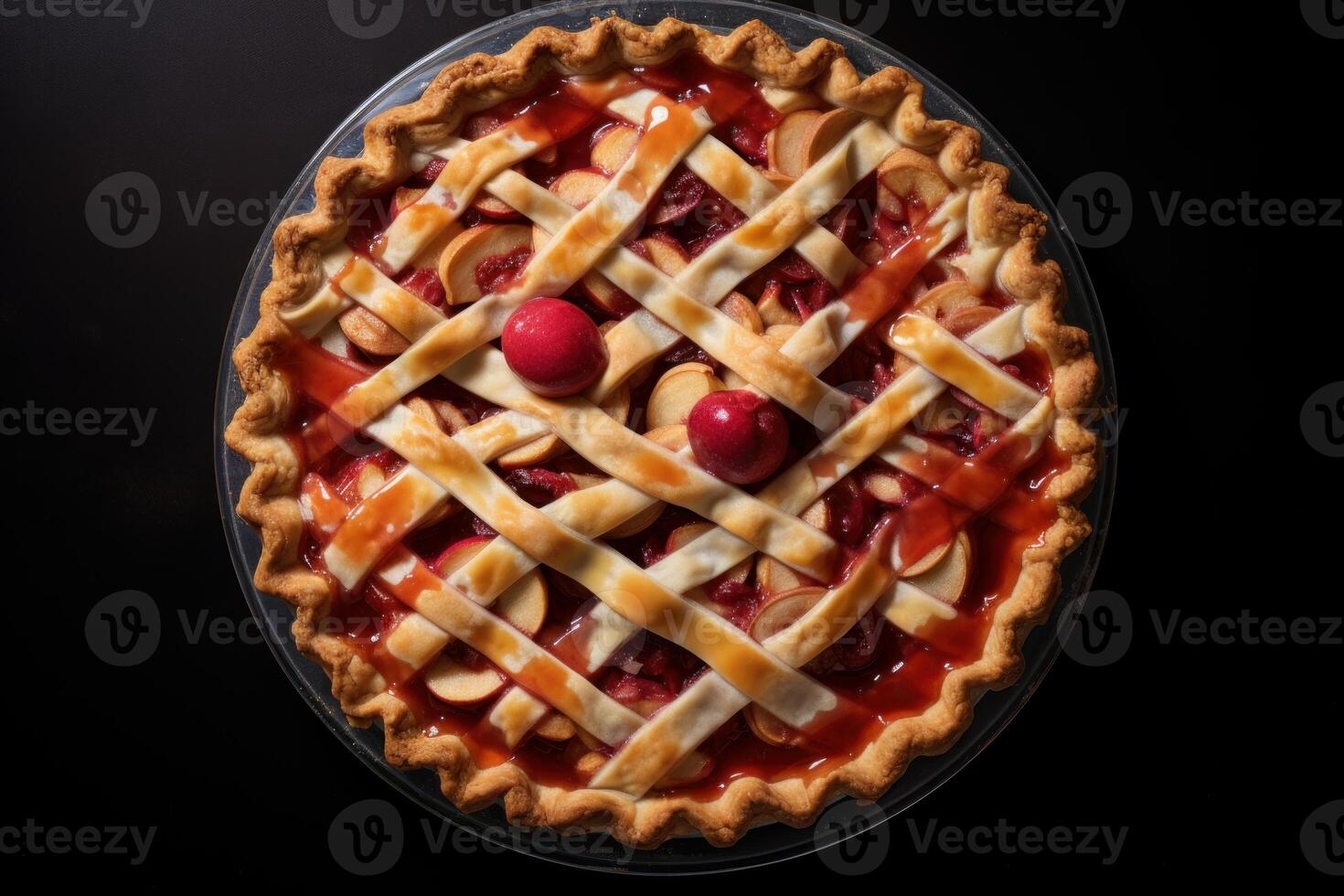 AI generated Pie top view food. Generate Ai photo