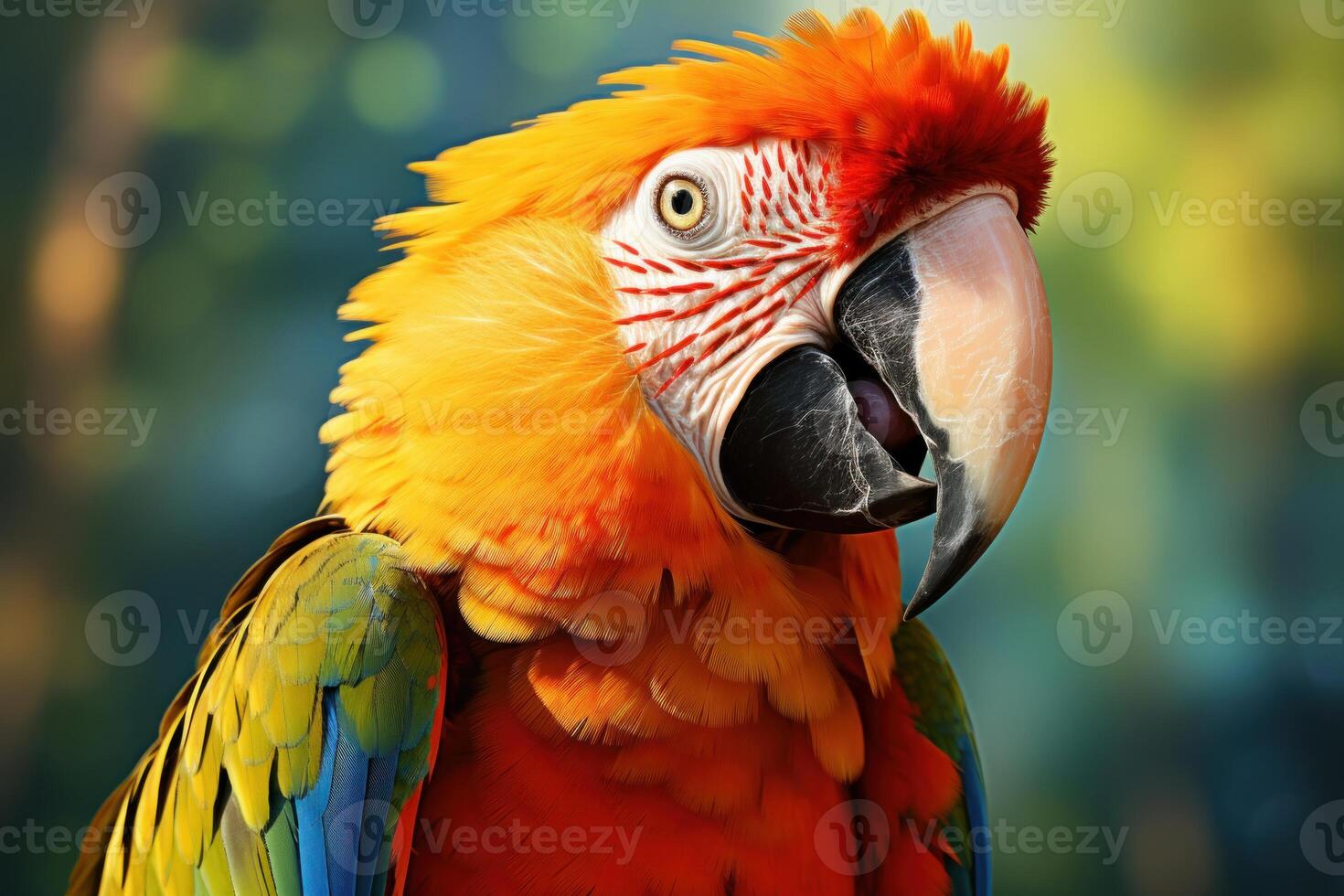 AI generated Parrot exotic portrait. Generate Ai photo
