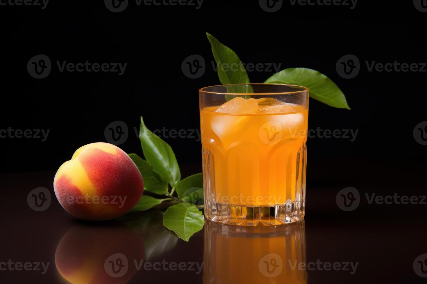 AI generated Peach juice glass. Generate Ai photo