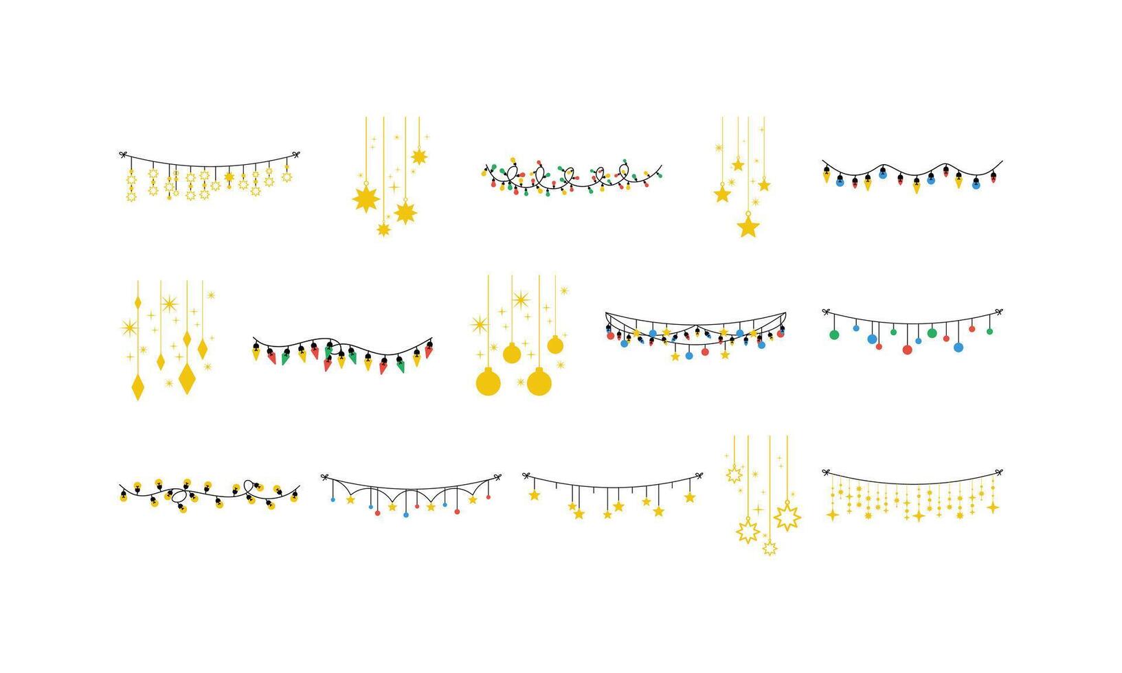 New Year Decoration Element Set vector