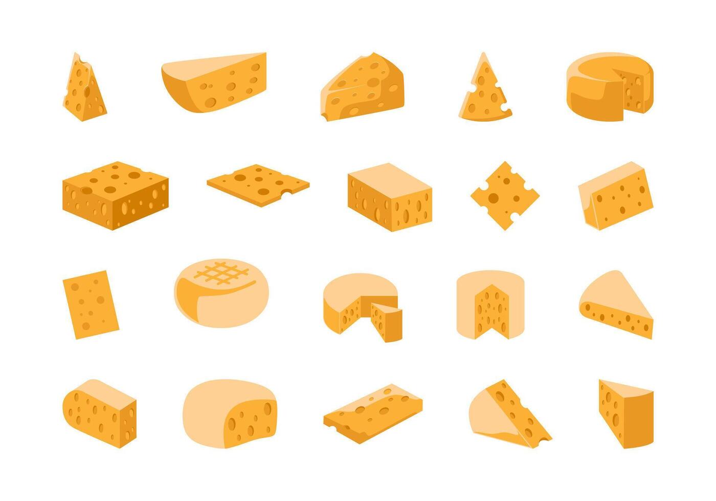 Sweet Cheese Illustration Element Set vector