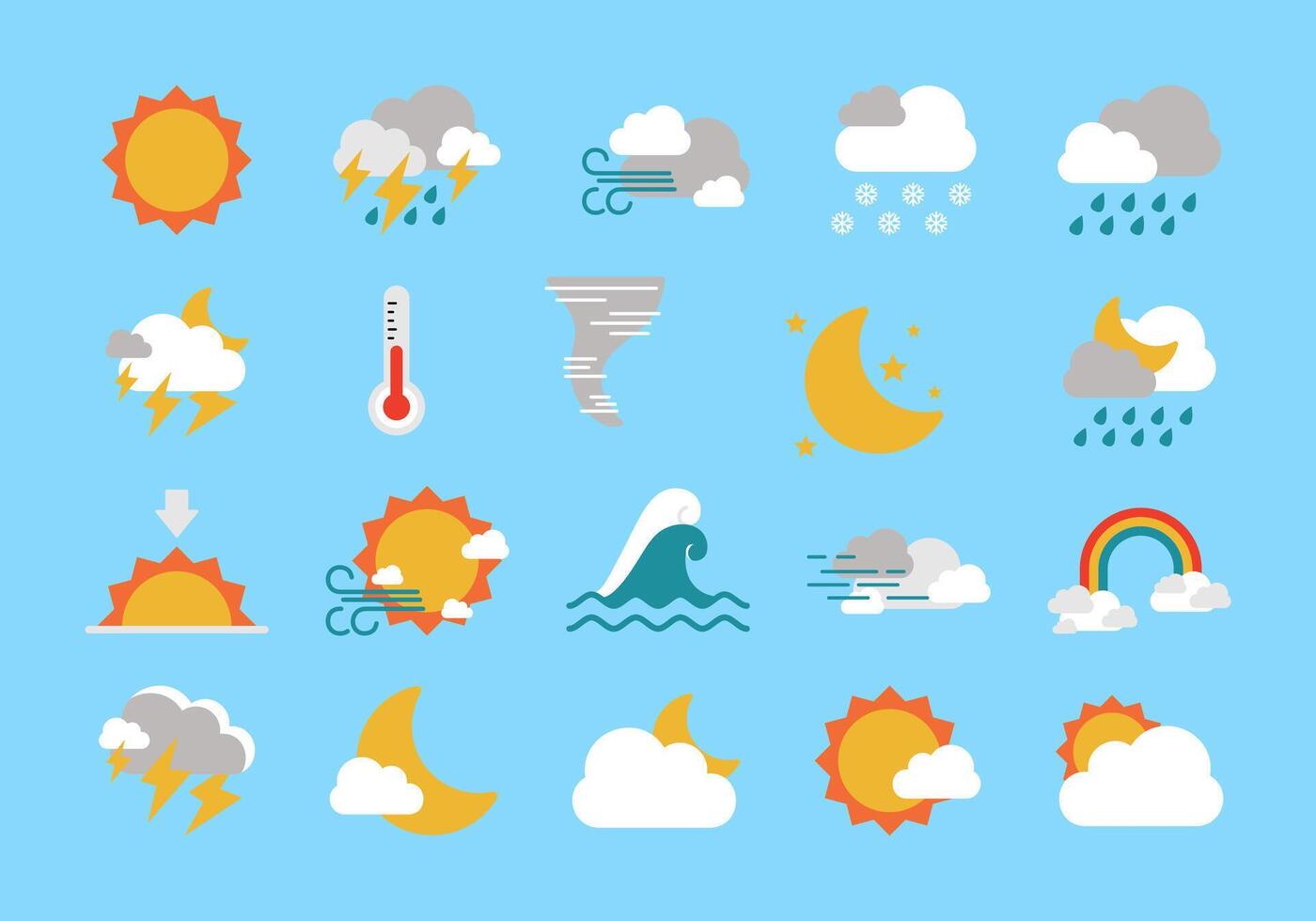 Weather Icon App Element Set vector