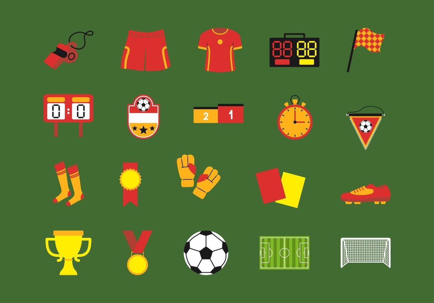 Sport Football Equipment Element Set vector