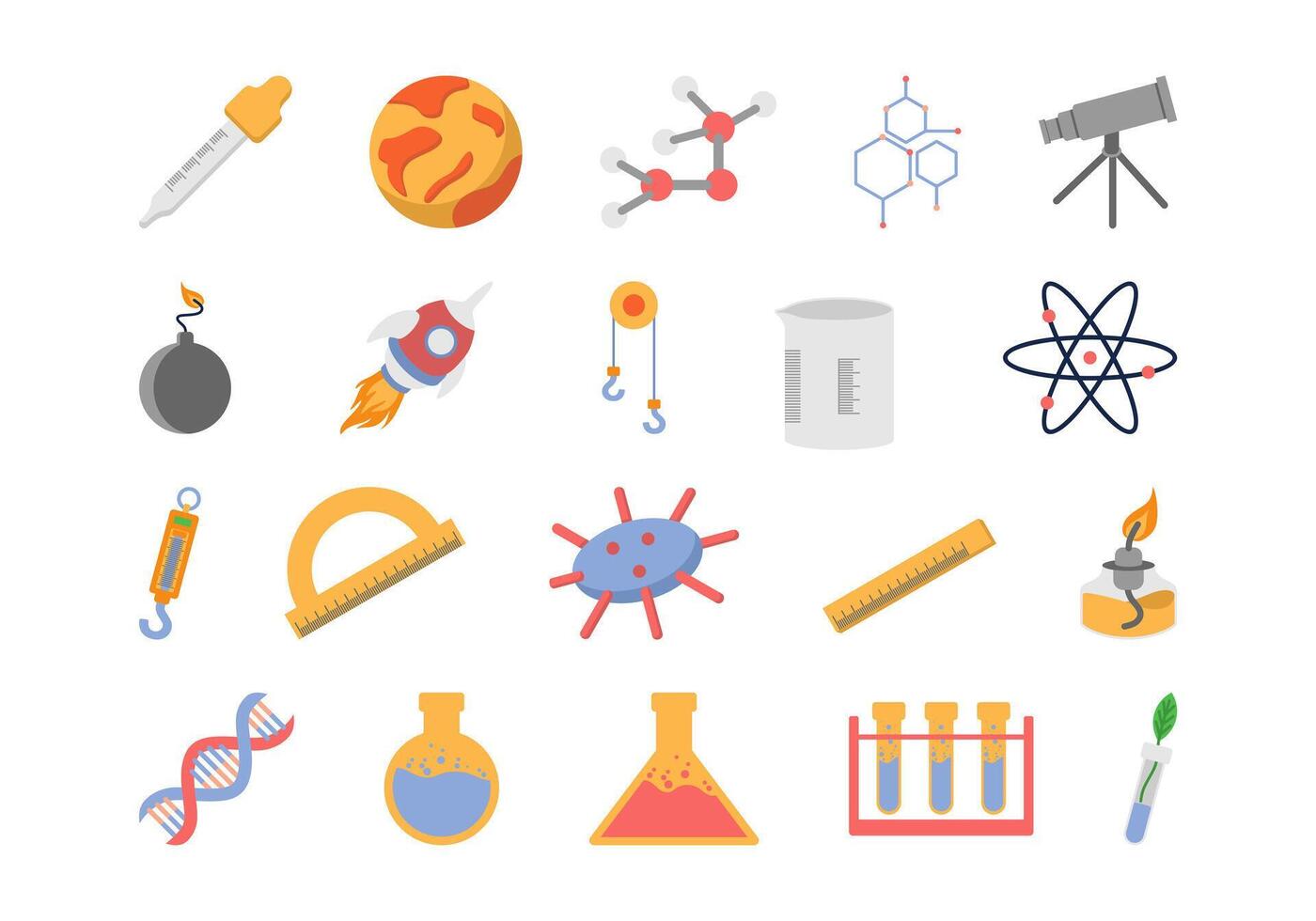 Science Tools Equipment Element Set vector