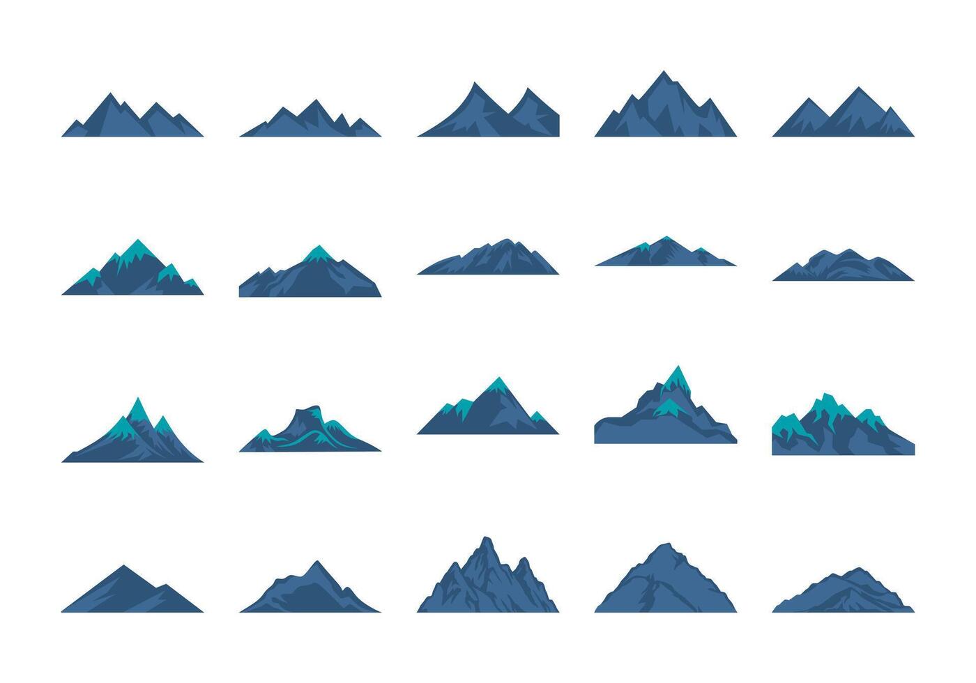 Mountain Range Illustration Element Set vector