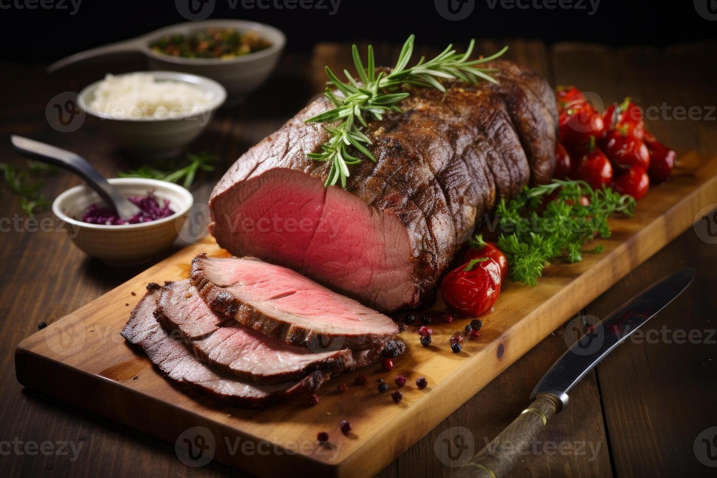 AI generated Roast beef delicious. Generate Ai photo