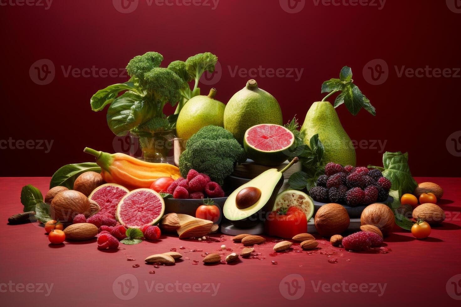 AI generated Raw healthy food. Generate Ai photo