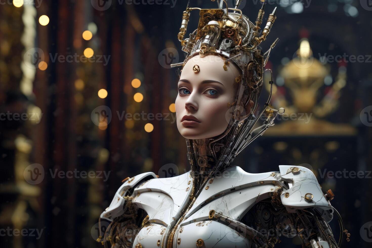 AI generated Queen robotic. Generate Ai photo