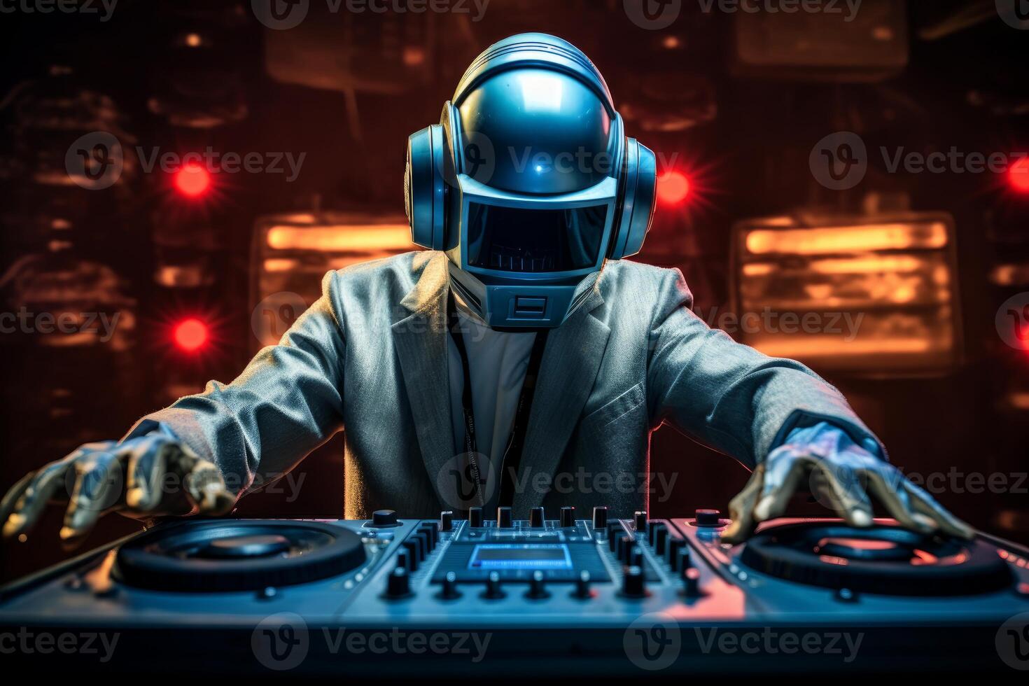 AI generated Robot DJ. Generate Ai photo