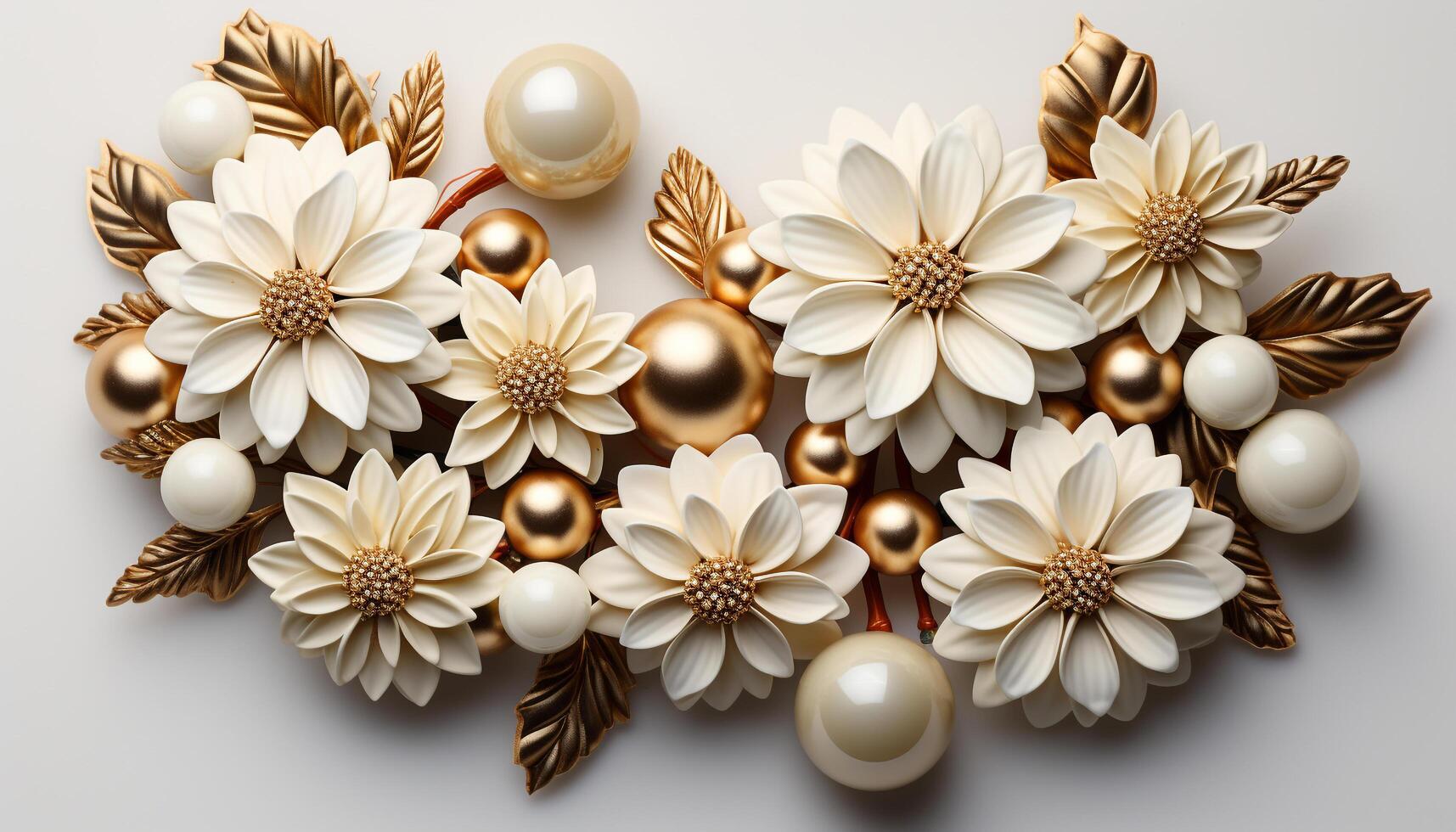 AI generated Shiny gold jewelry symbolizes elegance and luxury in nature generated by AI photo
