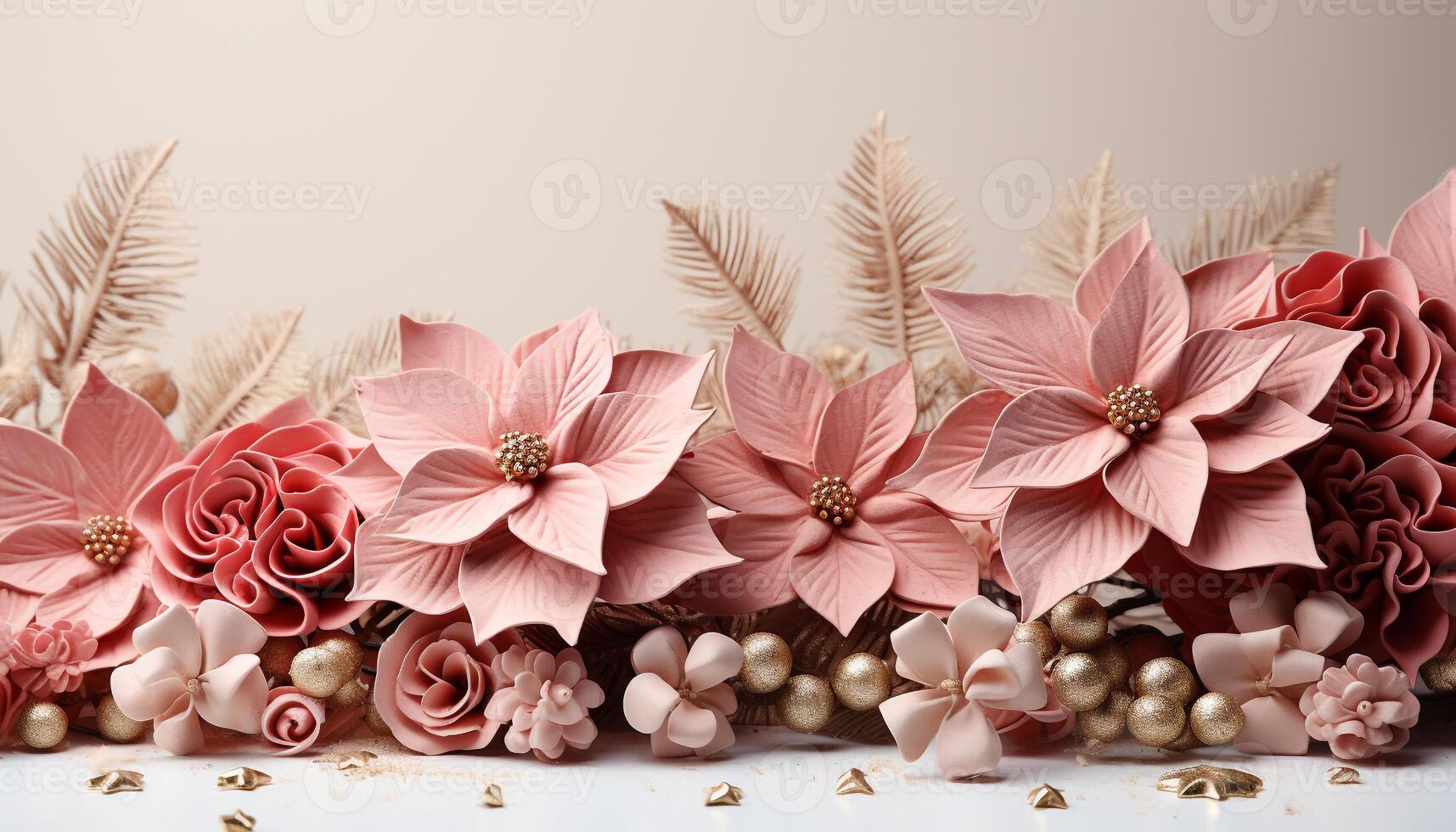 AI generated A beautiful bouquet of pink flowers brings nature celebration generated by AI photo