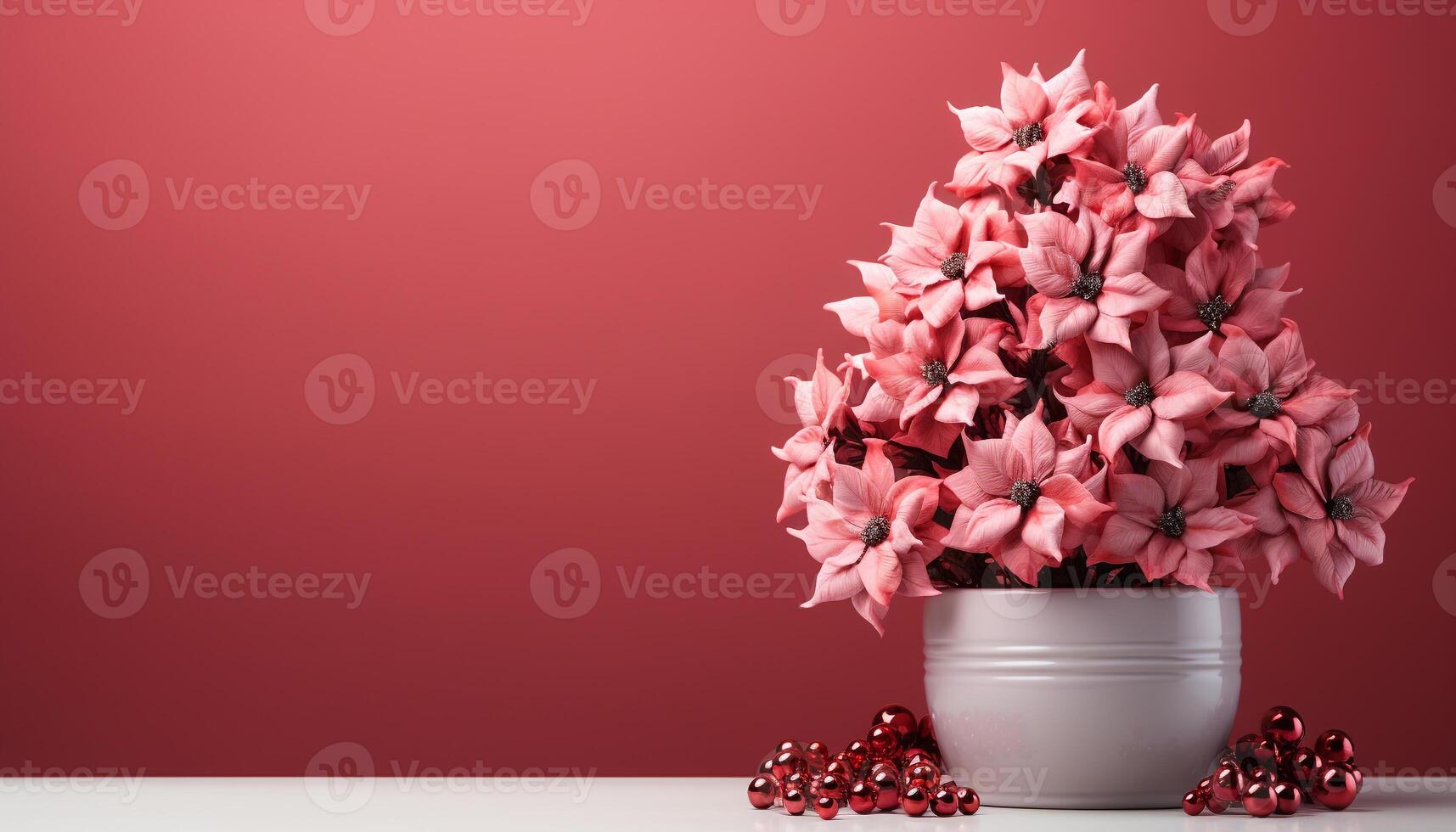 AI generated Fresh pink blossoms decorate the vase, bringing nature indoors generated by AI photo
