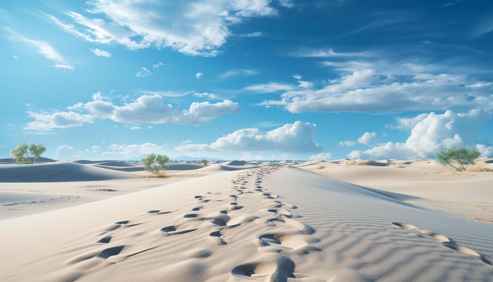 AI generated Walking on a remote sand dune, an arid summer adventure generated by AI photo
