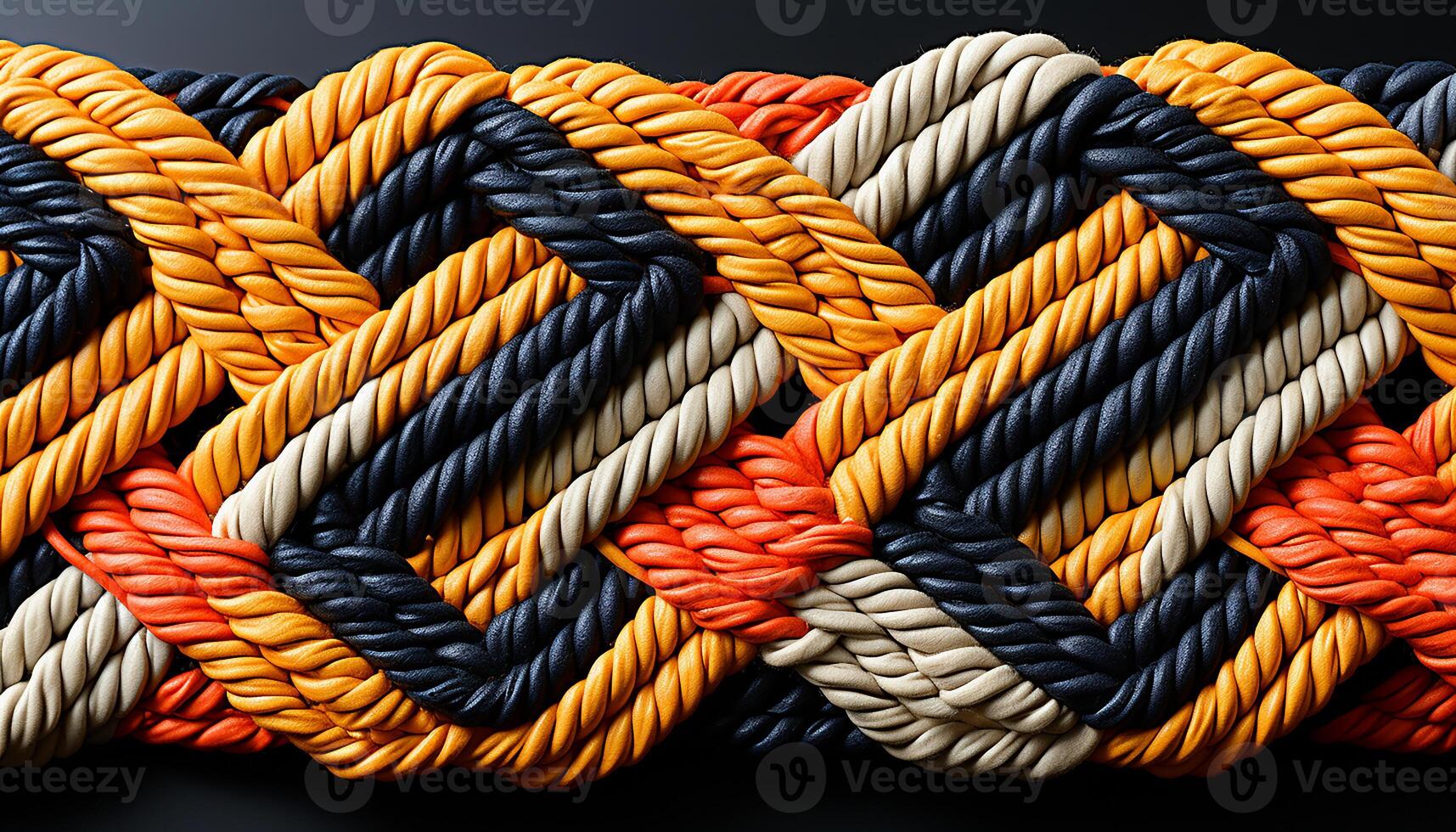 AI generated Abstract twisted rope pattern, colorful thread intertwined in creative design generated by AI photo