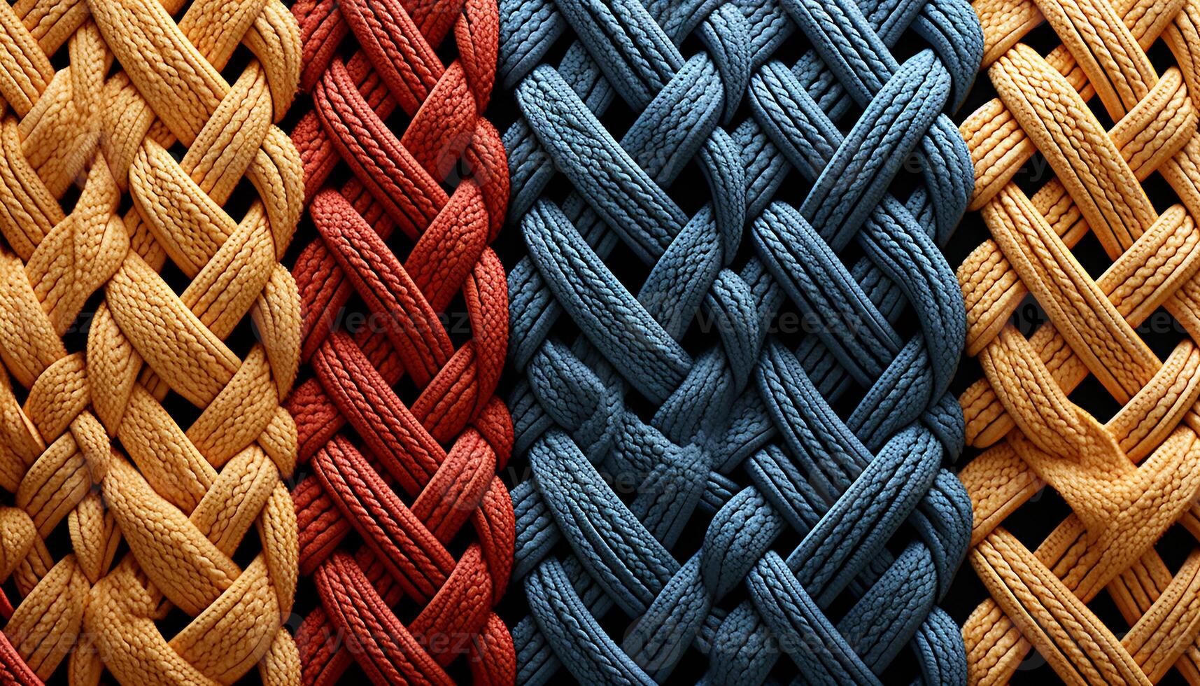 AI generated Woven wool threads tied up, creating a striped fashion statement generated by AI photo