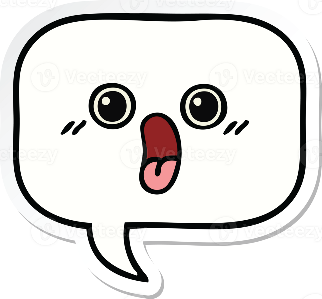 sticker of a cute cartoon speech bubble png