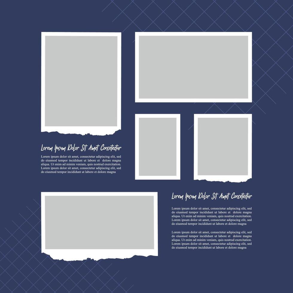 Pictures or photos frame collage abstract photo frames and digital photo wall template vector