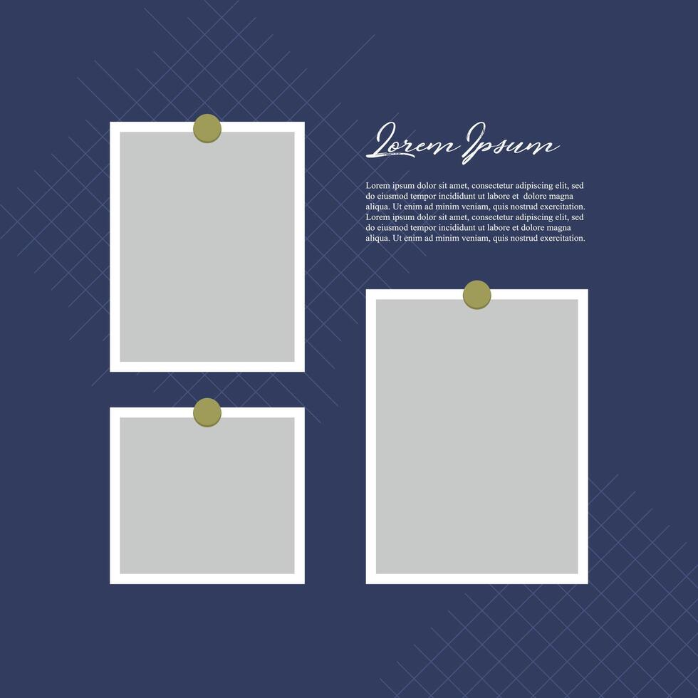 Pictures or photos frame collage abstract photo frames and digital photo wall template vector