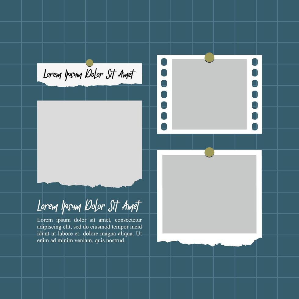 Pictures or photos frame collage abstract photo frames and digital photo wall template vector