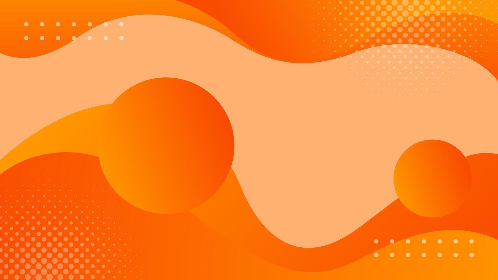 Abstract orange Liquid background, orange gradient dynamic wallpaper with fluid wave shapes. Suitable for templates, sales banners, events, ads, web, and pages vector