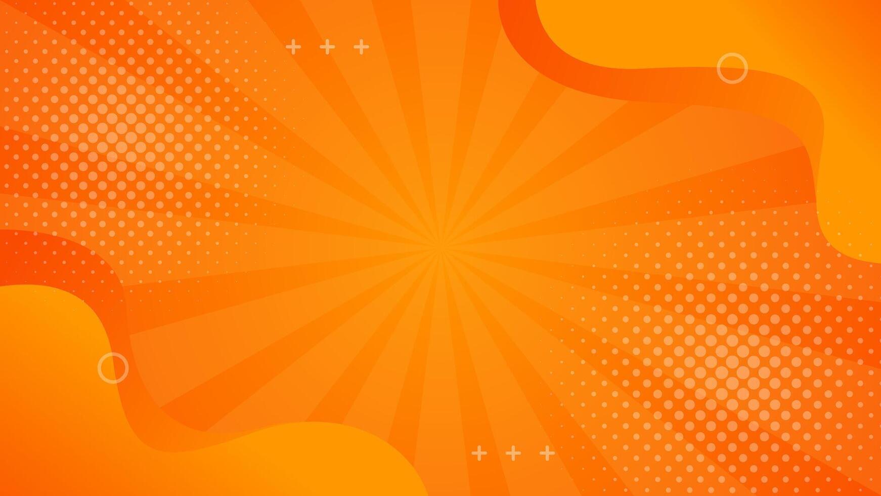 Abstract orange background. Orange comic sunburst effect background with halftone. Suitable for templates, sale banners, events, advertisements, web and pages vector