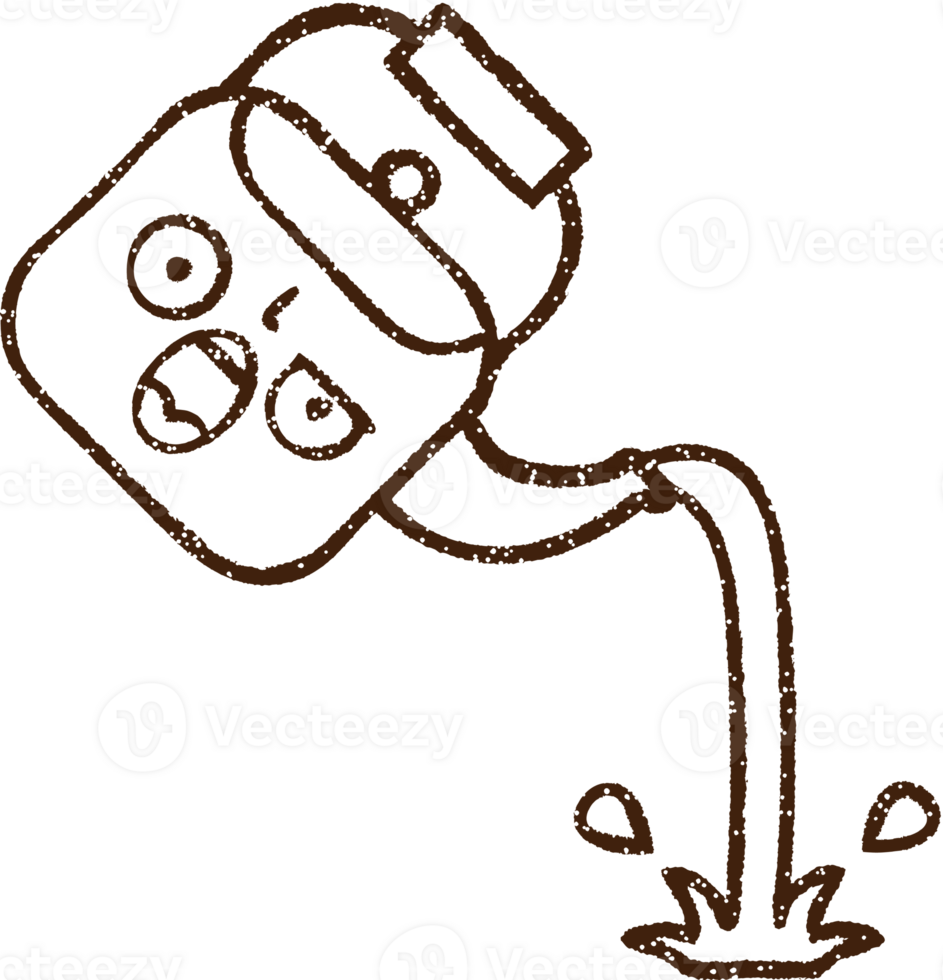 Pouring Kettle Charcoal Drawing png